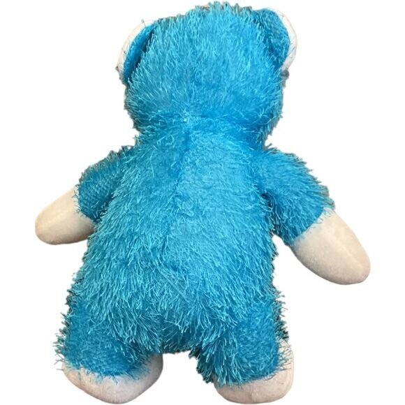 Blue & White Fuzzy Eyelash Plush Stuffed Teddy Bear - Picture 5 of 6